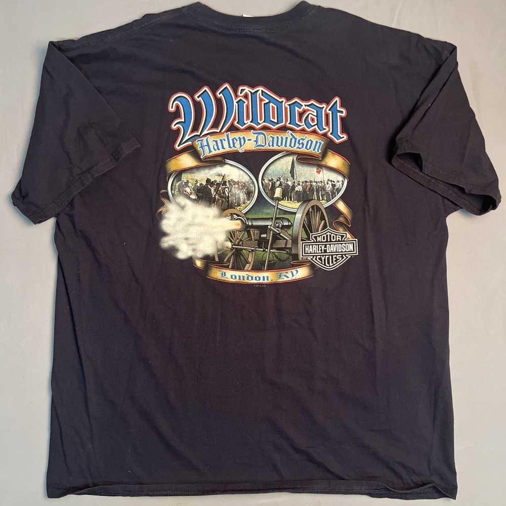 Harley Davidson Wildcat London, KY Biker‎ Short Sleeve Double Sided Tee 2012 2XL